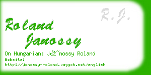 roland janossy business card